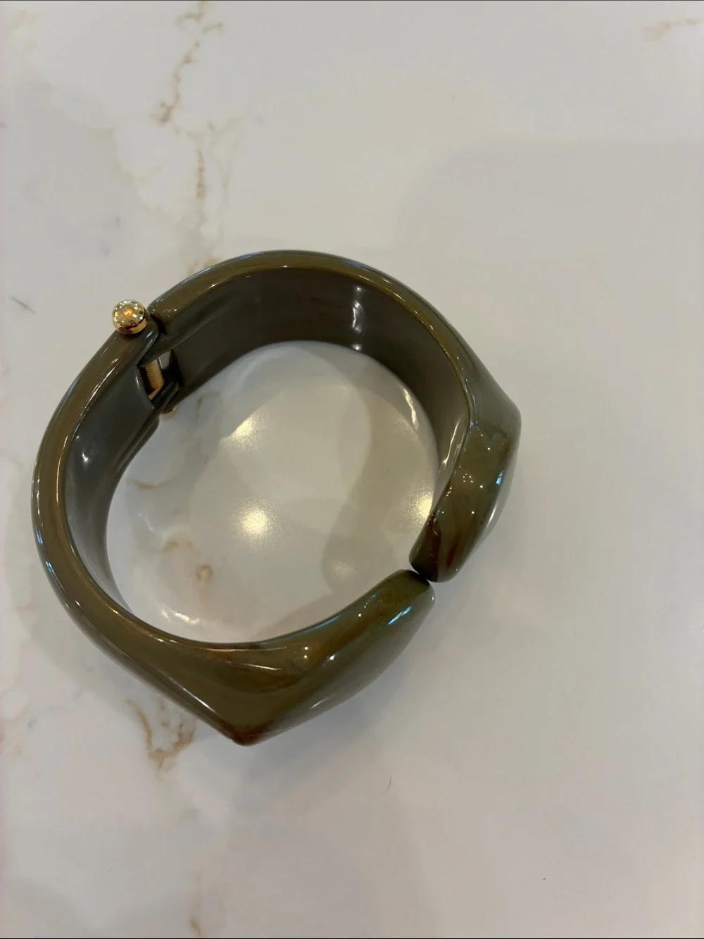 Olive Green Resin Cuff Bracelet